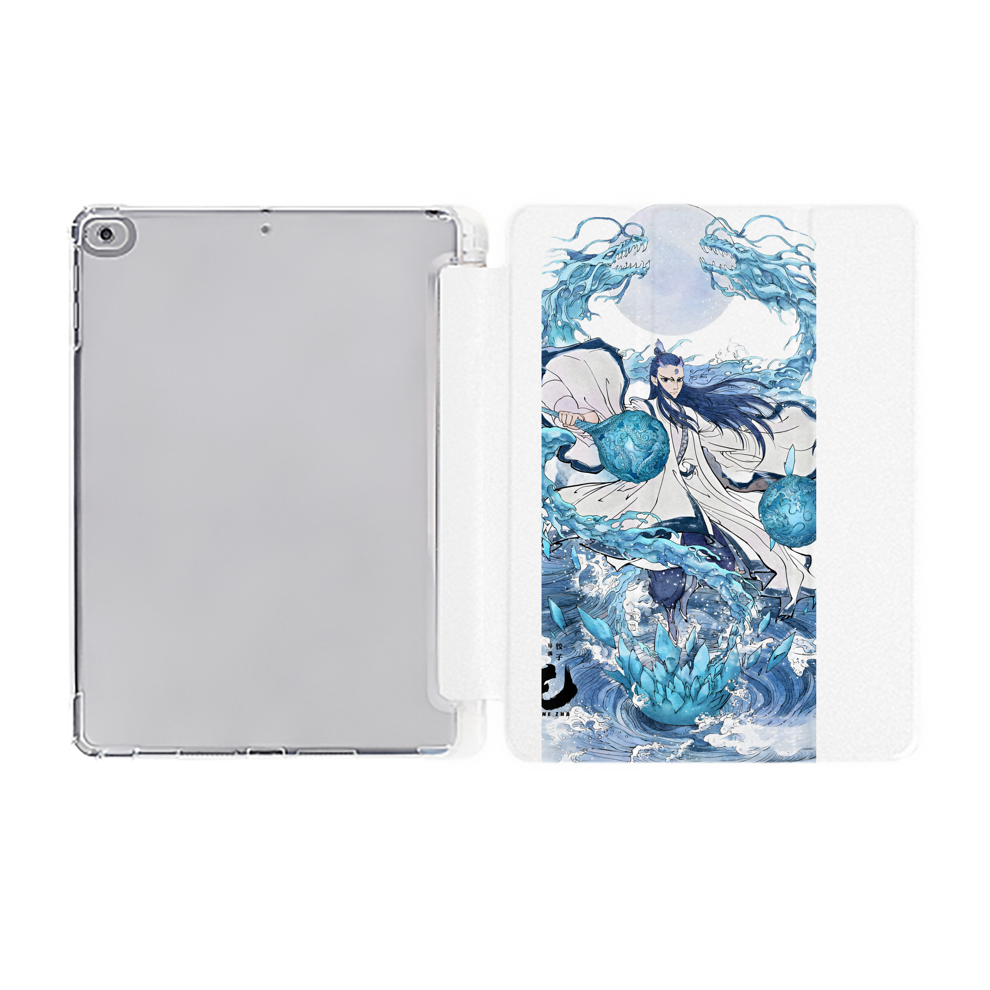 （画像用） Ne Zha 2 ナタ 魔童の大暴れ IPad ケース ペン収納付き 三つ折りスタンド PUレザー×シリコン 対応機種9.5/10.5/10.9インチ